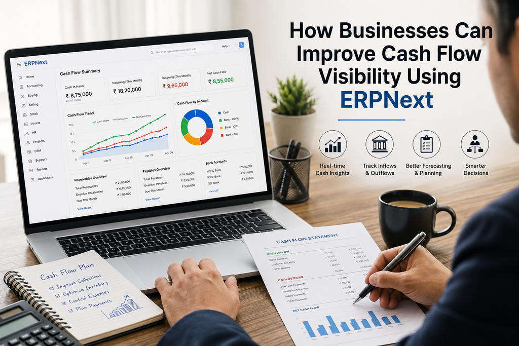 How Businesses Can Improve Cash Flow Visibility Using ERPNext - Cover Image